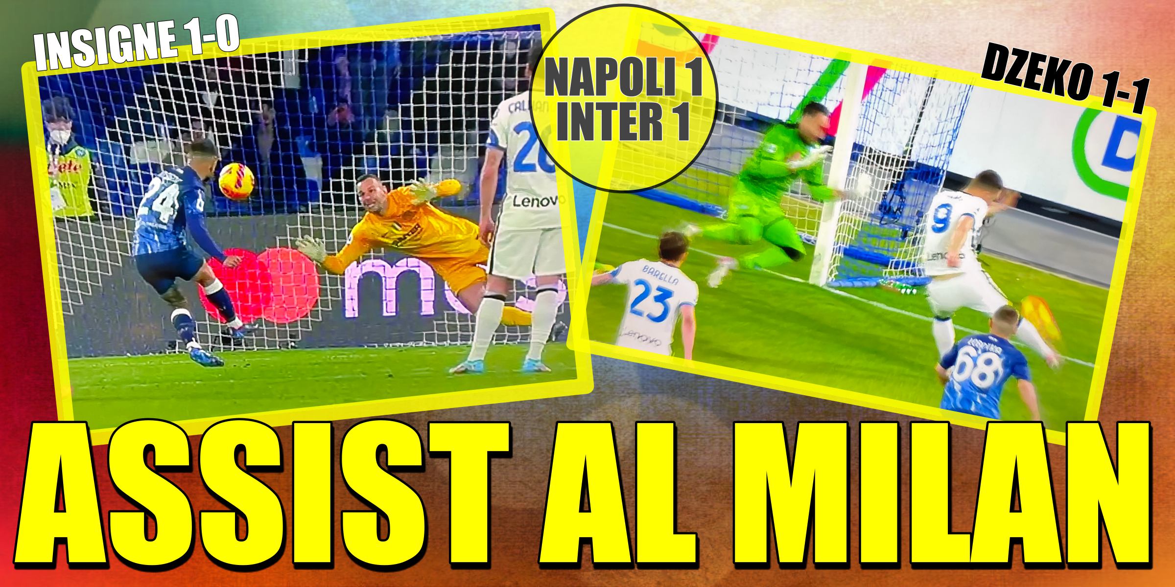 Napoli-Milan 1-1, gol di Insigne su rigore e Dzeko
