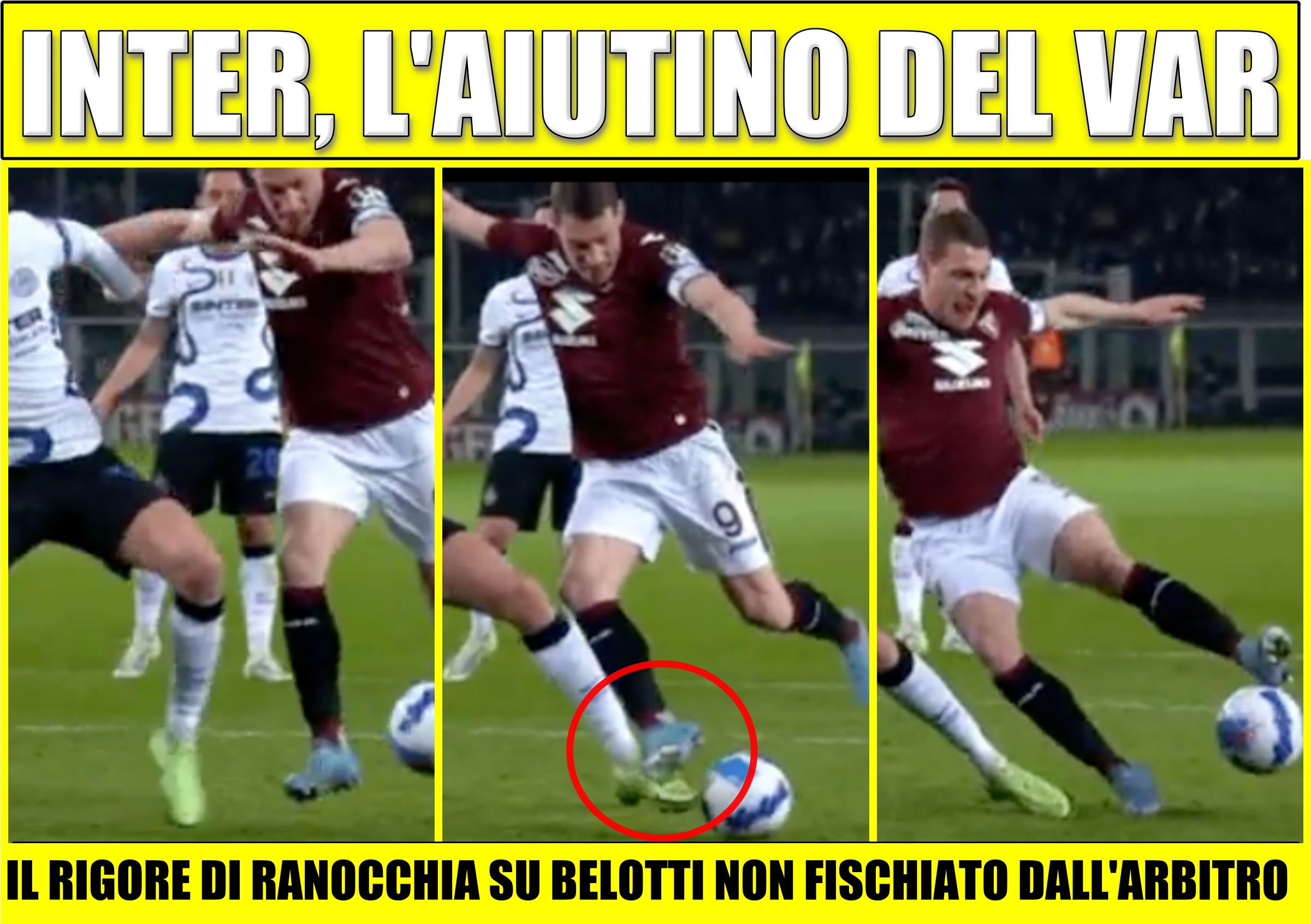 Torino - Inter 1-1, polemiche su un rigore non dato a Belotti