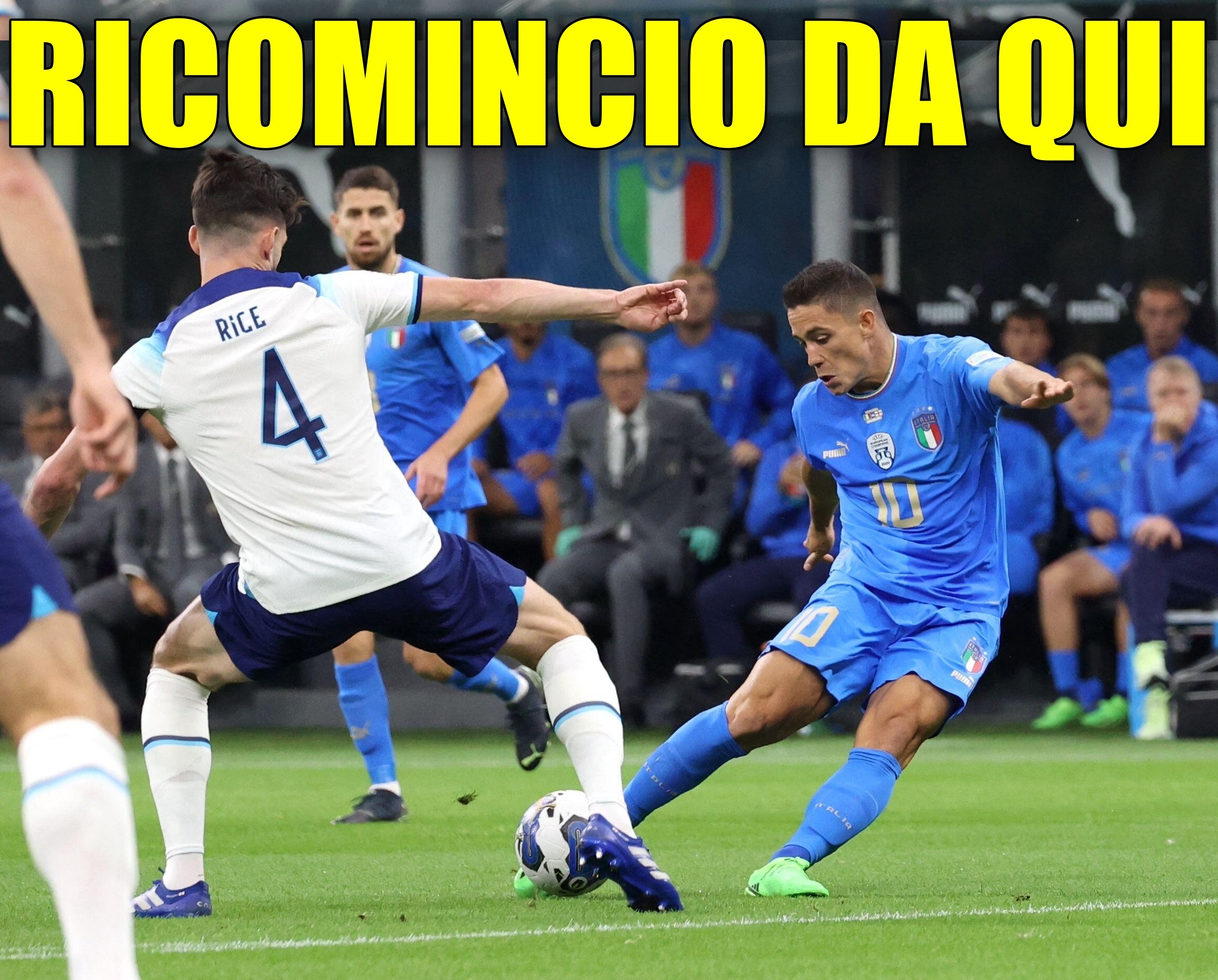 Italia - Inghilterra 1-0, gol di Raspadori