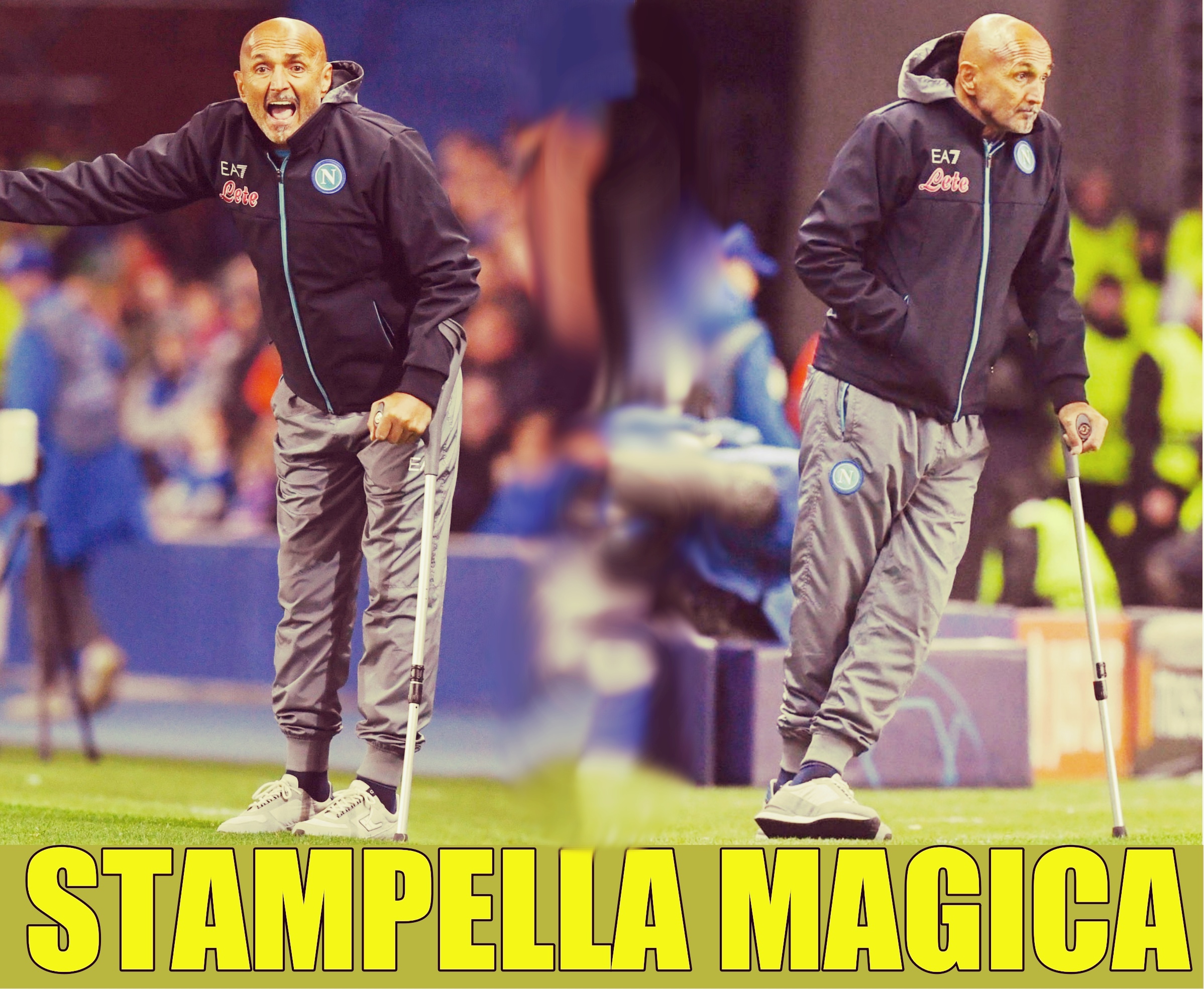 Rangers Glasgow - Napoli 0-3, Spalletti in campo con la stampella