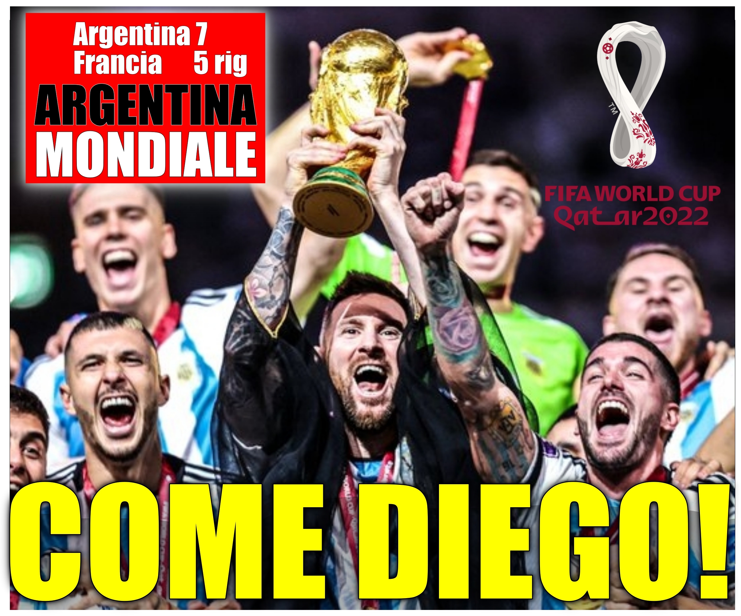 LArgentina Campione del Mondo, Leo Messi come Maradona Immagine Immagine