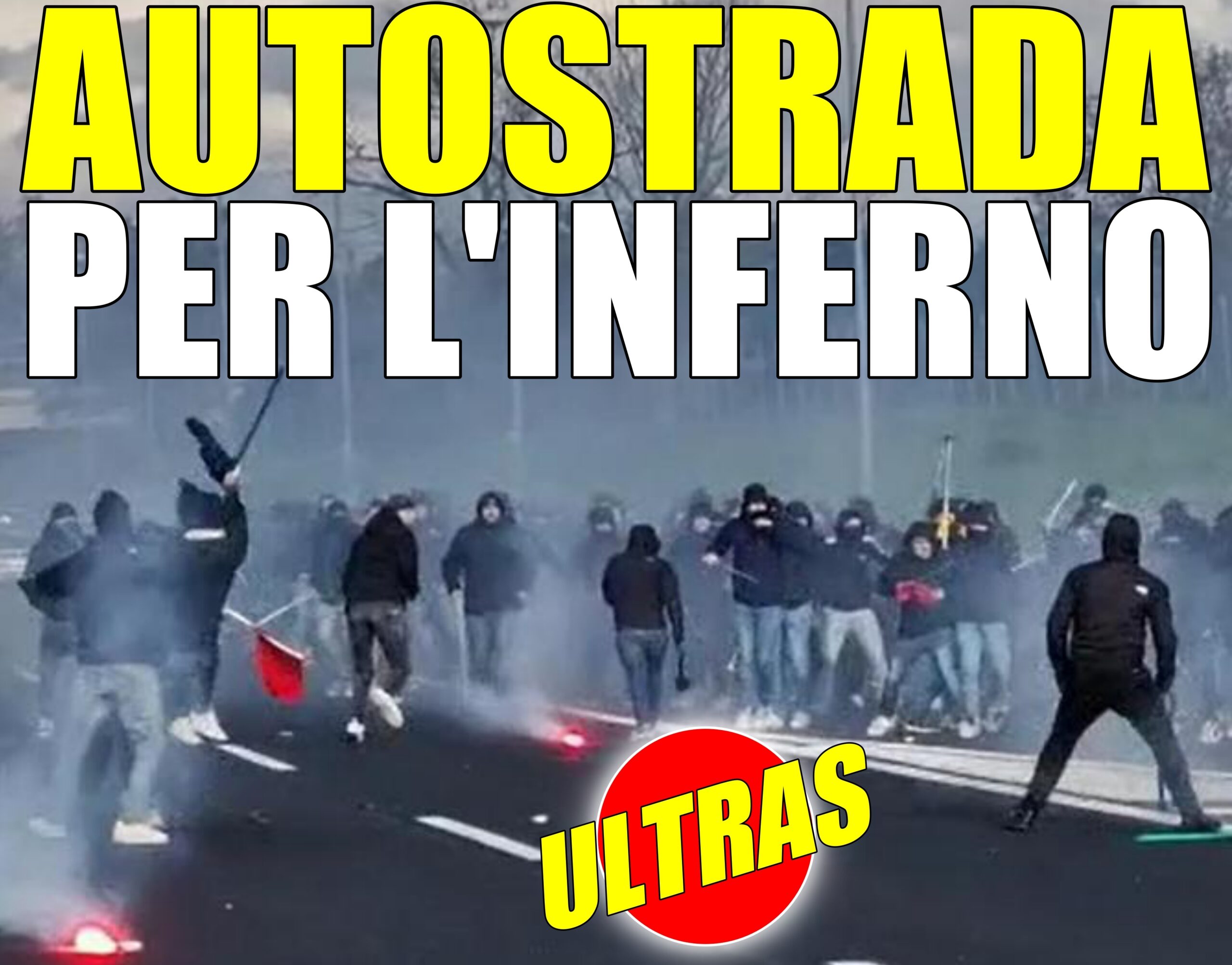 Lautostrada A1 bloccata dagli ultras della Napoli e della Roma, scatenati in una spettacolare e allucinante guerriglia sulle corsie della principale arteria italiana